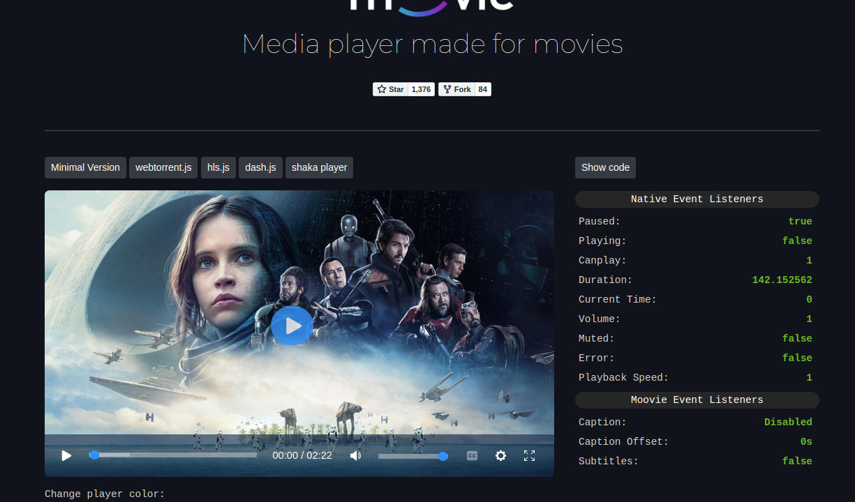 Moovie.js – Responsive Movie Focused HTML5 Player