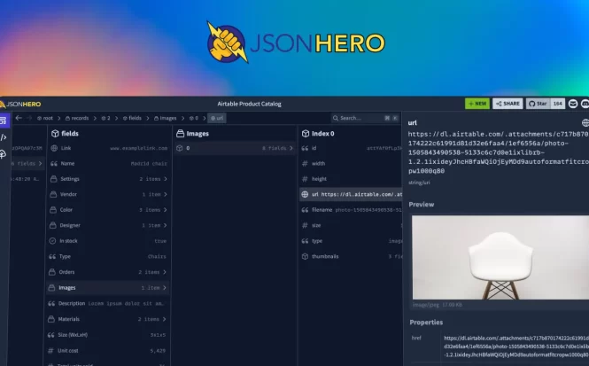 Introducing JSON Hero: an open-source, beautiful JSON viewer for the web that lets you browse, search and navigate your JSON files at speed. 🚀