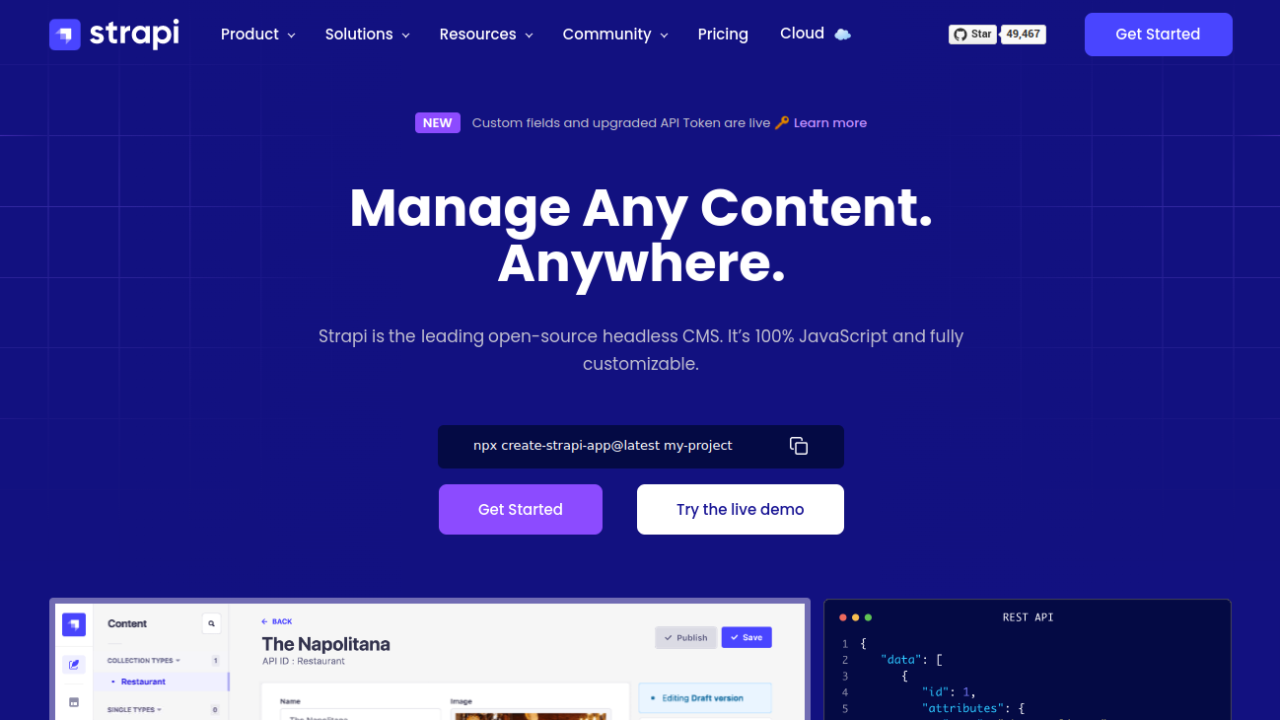 Strapi – Manage Any Content. Anywhere