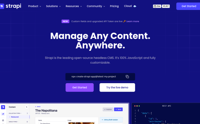 Strapi – Manage Any Content. Anywhere