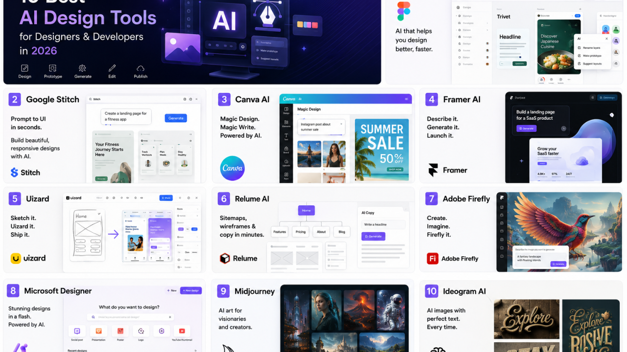 10 Best AI Design Tools for Designers & Developers in 2026